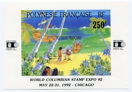 RC 12762 POLYNÉSIE BF N° 20 WORLD COLUMBIAN STAMP EXPO 92 EXPOSITION PHILATELIQUE  BLOC FEUILLET NEUF ** - Blocs-feuillets