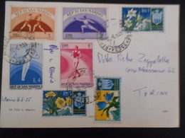 San Marin Carte De 1955 Pour Torino - Lettres & Documents