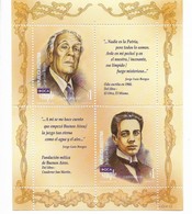 ARGENTINA 1999, OCA PRIVATE MAIL, JORGE LUIS BORGES MINIATURE SHEET SCOTT 2069A - Neufs