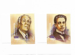 ARGENTINA 1999, OCA PRIVATE MAIL, JORGE LUIS BORGES SET OF 2 VALUES MINT - Neufs