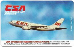 Pakistan - Telips - Urmet - TEST CSA Airlines (5mm Strip), 100Rs, 100ex, Mint Rare - Pakistan