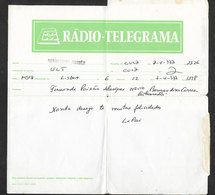 Portugal Radio Télégramme 1977 Navire Cargo Cachet Bernardino Correa CTM  Radio Telegram Cargo Ship - Cartas & Documentos