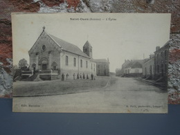 Cpa Saint-Ouen (Somme) L'Eglise, Animée - Saint Ouen