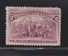 USA Scott # 231 MH - Landing Of Columbus - Unused Stamps