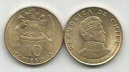 Chile 10 Centesimos 1971. - Chile