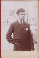 Delcampe - Ancienne Photo Sur Carton Old Oude Foto Photographer Matthews Philadelphia Port Harbor Boy Matroos Matelot Cap - Old (before 1900)