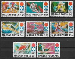 UNGHERIA 1971 GIOCHI OLIMPICI INVERNALI A SAPPORO YVERT. 2200-2207 USATA VF - Used Stamps