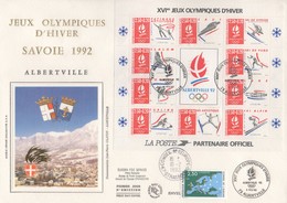 JO 1992 Albertville - Collection De 15 Enveloppes + 7 Cartes + 1 Entier Postal + 1 Auto-collant.  TTB - Winter 1992: Albertville
