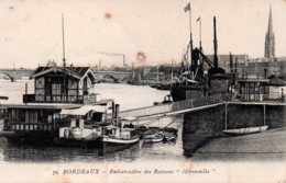 Cpa Bordeaux Embarcadère Des Bateaux Hirondelle - Bordeaux