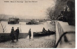 Cpa Paris Crue De La Seine-Quai St Bernard - Paris Flood, 1910