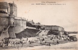 Cpa Saint Malo La Plage De Bon Secours. - Saint Malo