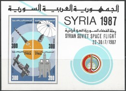 1987 Syria Joint Space Flight With USSR Minisheet (** / MNH / UMM) - Asien