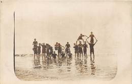 85-SABLES-D'OLONNE- CARTE-PHOTO- LA FANFARE DE LANGEAIS AUX SABLES D'OLONNE 4 JUILLET 1909 - Sables D'Olonne
