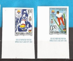 2002 235-36 SPORT OLYMPIADE SALT LAKE CITY BOBFAHREN SKISPRING  BOSNIA REPUBLIKA SRPSKA  RRR IMPERFORATE MNH SELTEN - Jet-Ski