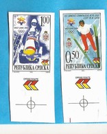 2002 235-36 SPORT OLYMPIADE SALT LAKE CITY BOBFAHREN SKISPRING  BOSNIA REPUBLIKA SRPSKA  RRR IMPERFORATE MNH SELTEN - Hiver 2002: Salt Lake City