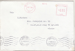 Romania 1966 Circulated Envelope - Metter Stamp - Marcofilie