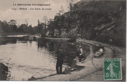 ROHAN  LES BORDS DU CANAL    AVEC DES PECHEURS - Rohan