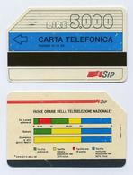 Télécarte Italienne 5000 Lire - Année 1989 - Avec Bande Magnétique SIP - Utilisée - Andere & Zonder Classificatie