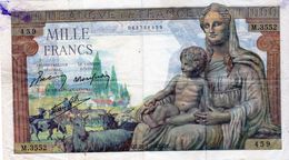 Billets Français, 1000 Francs Type Déesse Déméter, 28 Janvier 1943,en T T B - - 1 000 F 1942-1943 ''Déesse Déméter''