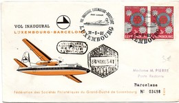 Vol Inaugural Luxembourg Barcelone 1965 - Luxair - Barcelona - 1er Vol Inaugural Flight Erstflug - Macchine Per Obliterare (EMA)