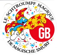 PEYO. Le Schtroumpf Magique. Autocollant PUB GB. 1990 - Stickers