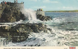 Postcard Rough Sea Anchor Head Weston Super Mare My Ref  B13274 - Weston-Super-Mare