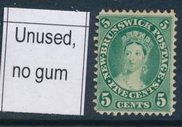 NEW BRUNSWICK, 1860 5c Deep Green Unused No Gum, SG15, Cat £28 - Used Stamps
