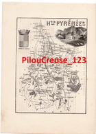 65 HAUTE PYRENEES - Carte Authentique Tourfaut 1865 Planche 17x24 Cm - - Mapas Geográficas