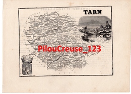 81 TARN - Carte Authentique Tourfaut 1865 Planche 17x24 Cm - - Mapas Geográficas