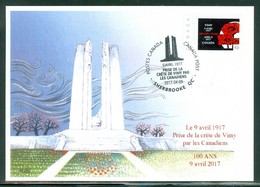 Vimy 9 Avril 1917 - 100 Ans / Years. Prise De La Crête De Vimy; Dessin Mme M.-N. Goffin  Carte Maximum Card.(6349) - Tarjetas – Máxima