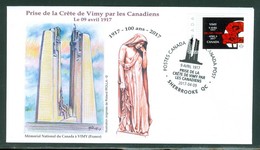 Vimy 9 Avril 1917 - 100 Ans / Years. Prise De La Crête De Vimy; Dessin M. R. Irolla; Env. Souvenir.(6341) - Altri & Non Classificati