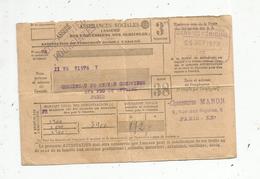 Attestation De Versement , Assurances Sociales Professions Non Agricoles , 1938, Chaussures MANON ,Paris XX E - Non Classés