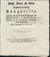 1823 Sweden Swedish Royal Commerce Stockholm Klintberg Document. J.H. Von Sydow - Scandinavian Languages