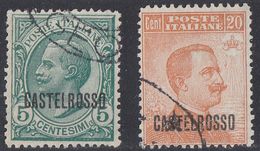 ITALIA - CASTELROSSO - 1922 - Lotto Di 2 Valori Usati: Unificato 1 E 4. - Castelrosso
