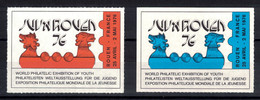 LOT De 2 VIGNETTES NEUVES ** - JUVAROUEN 1976 - EXPOSITION PHILATELIQUE MONDIALE DE LA JEUNESSE - Briefmarkenmessen