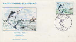 Enveloppe FDC  1er Jour   NOUVELLE   CALEDONIE    Poissons  Et   Mers   1979 - FDC