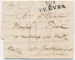 LAC DEPARTEMENTS CONQUIS - LAC - 101 TRÊVES - 2 Oct. 1812 - Pr Morhange - TB - 1801-1848: Précurseurs XIX