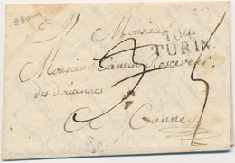 LAC DEPARTEMENTS CONQUIS - LAC - 104 TURIN - 1813 - Pr Cannes - TB - 1801-1848: Précurseurs XIX