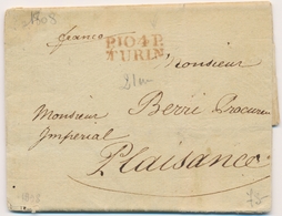 LAC DEPARTEMENTS CONQUIS - LAC - P.104.P. TURIN (rge) - 1808 - Pr Plaisance - TB - 1801-1848: Précurseurs XIX