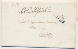 LAC DEPARTEMENTS CONQUIS - LAC - 105 CONI - 1813 - Pr Centullo - Avec Marque De Franchise " Le Sous-Prefet De Coni" - TB - 1801-1848: Précurseurs XIX