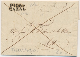 LAC DEPARTEMENTS CONQUIS - LAC - P.106.P. CAZAL - 1813 + Cachet De MARENGO Pr Asti - TB - 1801-1848: Précurseurs XIX