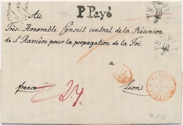 LAC MARQUES D'ENTREE (N° Noël) - LAC - N°996 - Prusse Forbach 2 - 18/3/44 Rouge + 11 A.E.D + P. Payé + Taxe - Pli De Ber - 1801-1848: Precursors XIX