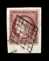 F EMISSION CERES 1849 - F - N°6 - 1F Carmin Foncé - S/fragment - TB - 1849-1850 Cérès
