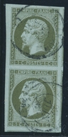 O NAPOLEON NON DENTELE - O - N°11 - 1c - Olive - Paire - Pièce De Luxe - TB - 1853-1860 Napoléon III