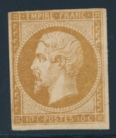 * NAPOLEON NON DENTELE - * - N°13A -10c Brun - 1 Filet Sup. Touché - 1853-1860 Napoléon III