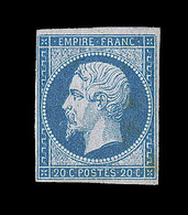 * NAPOLEON NON DENTELE - * - N°14A - 20c Bleu - Signé Calves - TB - 1853-1860 Napoléon III