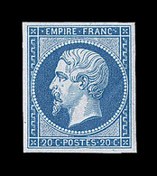 * NAPOLEON NON DENTELE - * - N°14A - 20c Bleu - TB/SUP - 1853-1860 Napoléon III