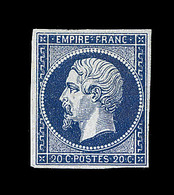 * NAPOLEON NON DENTELE - * - N°14Aa - Tendance Bleu Noir - Signé Miro - TB - 1853-1860 Napoléon III