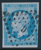 O NAPOLEON NON DENTELE - O - N°14Ae - Bleu S/lilas - Obl. Los - TB - 1853-1860 Napoléon III