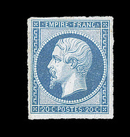 (*) NAPOLEON NON DENTELE - (*) - N°14Ak - 20c Bleu - Tirage Art & Métier - Signé Calves - TB - 1853-1860 Napoléon III